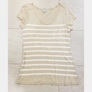 Old Navy tan/white striped top